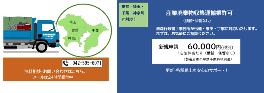 産業廃棄物収集運搬業許可申請代行